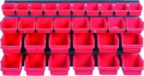 Įrankių lentyna su dėžutėmis Kistenberg KOR3-S411, 80 cm x 19 cm x 40 cm, juoda/raudona