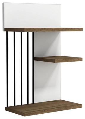 Sieninė lentyna Kalune Design Nezma 835PUQ1647, balta/riešuto, 40 cm x 21.4 cm x 60 cm