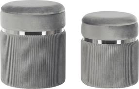 Pufų komplektas Beliani Camdenton, šviesiai pilka, 36 cm x 36 cm x 44 cm