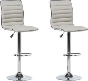 Kėdžių rinkinys Beliani Lucerne, blizgi, smėlio, 39 cm x 40 cm x 96 - 118 cm, 2 vnt.