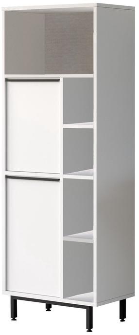 Vonios kambario spintelė Kalune Design ON10C-W, balta/juoda, 35.5 cm x 45.1 cm x 160 cm