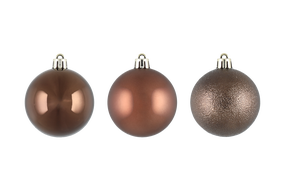 Eglutės žaisliukų rinkinys Winteria, rudas, 6 cm, 6 cm, polistirenas, 12 vnt.