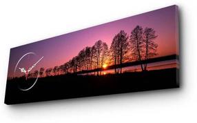 Laikrodis - paveikslas Wallity Canvas 3090CS-55, juoda/violetinė, 90 cm x 30 cm