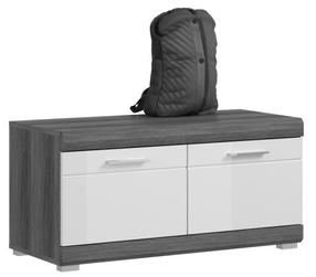 Suoliukas su batų lentyna MC Akcent Scout, baltas/pilkas, 90 cm x 40 cm x 44 cm