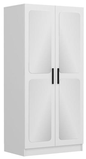 Spinta Kalune Design Kale 210, balta, 52 cm x 90 cm x 210 cm, su veidrodžiu