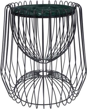 Kavos staliukas Kayoom Malibu 225, juodas/žalias, 50 cm x 50 cm x 51 cm