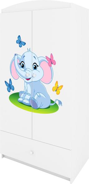 Spinta Kocot Kids Babydreams Baby Elephant, balta, 90 cm x 52 cm x 175.5 cm