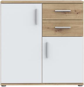 Komoda Forte IKLK221-C830, balta/rusva, 79.9 cm x 31.4 cm x 81.7 cm