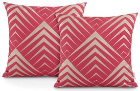 Dekoratyvinės pagalvėlės užvalkalas AmeliaHome Oxford Piramides, raudona, 45 cm x 45 cm, 2 vnt.