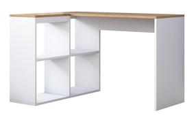 Kampinis rašomasis stalas Kalune Design HA113, ąžuolo/balta