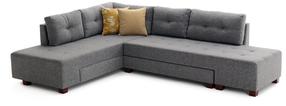 Kampinė sofa - lova Hanah Home Manama, pilka, kairinė, 206 x 280 cm x 85 cm