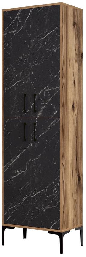 Laisvai pastatoma vonios spinta Kalune Design Berlin A, ruda/juoda, 35 cm x 60 cm x 200 cm