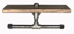 Vonios lentyna Kalune Design Boru, 12 cm x 12 cm x 40 cm, juoda/riešuto