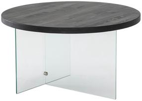 Kavos staliukas Kalune Design Serenity, antracito/skaidri, 70 cm x 70 cm x 40 cm
