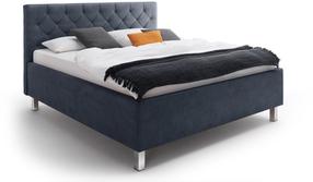 Lova dvigulė San Remo, 160 x 200 cm, mėlyna/chromo, be čiužinio, su grotelėmis