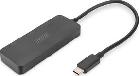USB šakotuvas Digitus MST Hub USB Type-C Male (vyriška), 3 x DisplayPort Female (moteriška), 0.15 m, juoda