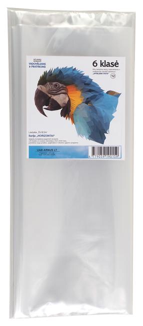 Vadovėlių ir pratybų sąsiuvinių aplankalų rinkinys, 18 vnt., 6 kl. Skaidri