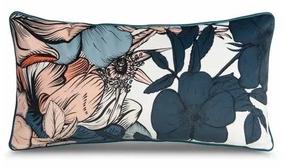 Dekoratyvinės pagalvėlės užvalkalas Emma, balta/rožinė/tamsiai mėlyna, 30 cm x 60 cm