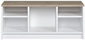 Suoliukas su batų lentyna Kalune Design London, rudas/baltas, 35 cm x 100 cm x 40 cm