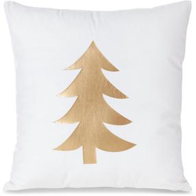 Kalėdinis dekoratyvinės pagalvėlės užvalkalas PSWA-182, aukso/balta, 45 cm x 45 cm