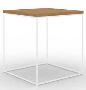 Kavos staliukas ADRK Adina, rudas/baltas/rusva, 40 cm x 40 cm x 43 cm