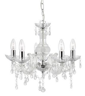 Krištolinis sietynas kabinamas Searchlight Marie Therese 1455-5CL, E14, 5 x 60 W