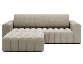 Kampinė sofa - lova Bonett, smėlio, kairinė, 175 x 250 cm x 92 cm