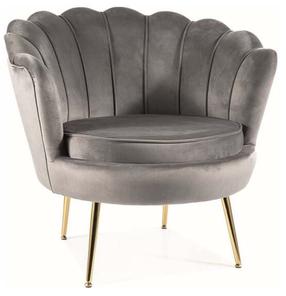 Krėslas Camellia Velvet 14, pilkas, 76 cm x 81 cm x 77 cm