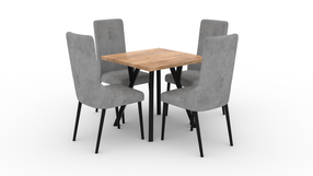 Baro baldų komplektas ADRK Rodos 83, pilkas/ąžuolo