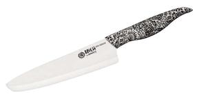 Samura Inca virtuvės peilis šefo 187 mm balto cirkonio keramikos peiliukas / ABS TPR rankena