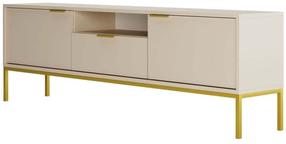 TV staliukas Kocot Kids Austin 175, aukso/smėlio, 175 cm x 33 cm x 56.4 cm