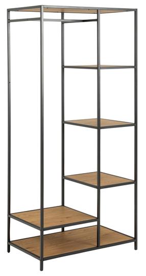 Drabužių kabykla su lentyna Home4you Seaford AC94352, 165 cm, ąžuolo/juoda