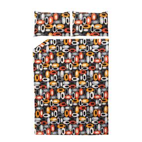 Patalynės užvalkalų komplektas Okko Stellar, raudonas/pilkas, 200 x 220 cm