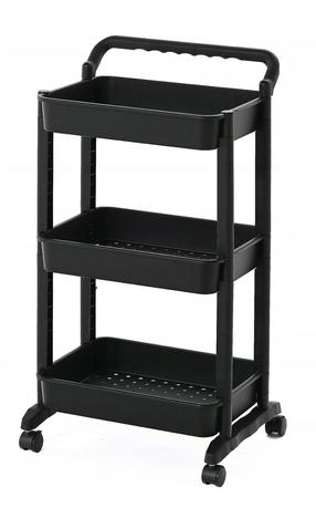 Serviravimo vežimėlis su trimis krepšeliais OTE, juoda, 44 cm x 34 cm x 84 cm