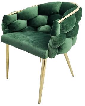 Valgomojo kėdė Kayoom Grace 125, blizgi, aukso/žalia, 61 cm x 65 cm x 79 cm