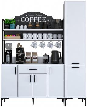 Daugiafunkcinė virtuvės spinta Kalune Design, balta, 160 cm x 40 cm x 198.6 cm