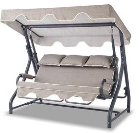 Dvivietis supamasis krėslas Floriane Garden Salvia, antracito/pilka