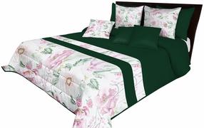 Lovatiesė NMO-047, balta/rožinė/tamsiai žalia, 240 cm x 240 cm