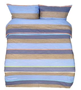 Antklodės užvalkalas Rustilė The Beach 1237, ruda/tamsiai mėlyna/šviesiai mėlyna, 200 cm x 200 cm