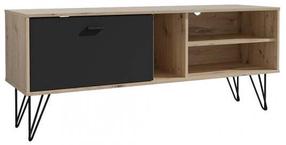 TV staliukas Forte Neyle, ąžuolo/juoda, 41.5 cm x 137.8 cm x 58 cm