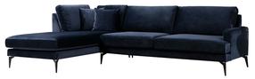 Kampinė sofa Hanah Home Papira, tamsiai mėlyna, kairinė, 283 x 180 cm x 88 cm