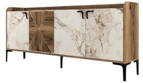 Komoda Kalune Design Venedik 845HCT5310, balta/riešuto, 35 cm x 180 cm x 78 cm