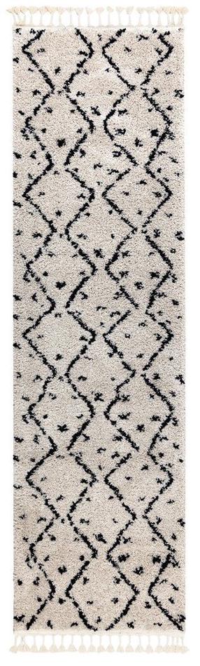 Kiliminis takas Hakano Welben ZigZag, juodas/rusva, 250 cm x 60 cm