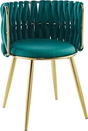 Kėdžių rinkinys Kayoom Milla 100 H73SW-GRN, aukso/žalia, 53 cm x 57 cm x 80 cm, 2 vnt.