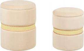 Pufų komplektas Beliani Medford, smėlio, 34 cm x 34 cm x 43 cm