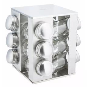 Prieskonių stovas King Hoff KH-4008, skaidri/sidabro