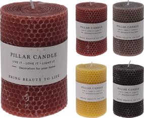 Kalėdinė žvakė, cilindrinė, 19 h, (spalva/dizainas parenkami atsitiktine tvarka)