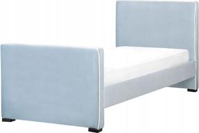 Lova viengulė Beliani Teenie, 90 x 200 cm, žydra, be čiužinio, su grotelėmis