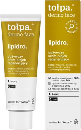Naktinis veido kremas Tołpa Dermo Face Lipidro, 40 ml