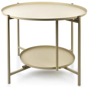 Kavos staliukas Mondex Lucas, smėlio, 60.5 cm x 60.5 cm x 45 cm